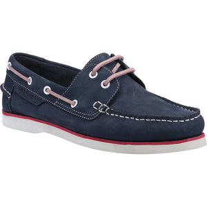 Hush Puppies Hattie Navy Pink Women's Leather Comfort Boat Deck Shoe