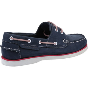 Hush Puppies Hattie Navy Pink Women's Leather Comfort Boat Deck Shoe