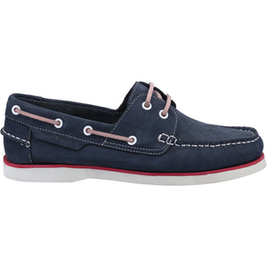 Hush Puppies Hattie Navy Pink Women's Leather Comfort Boat Deck Shoe