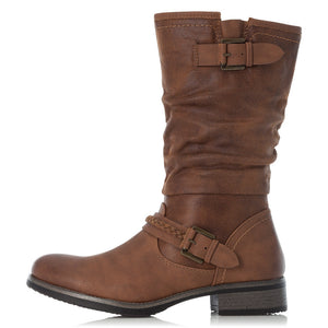 Rieker 98860-22 Brown Womens Casual Comfort Zip Up Calf Boots