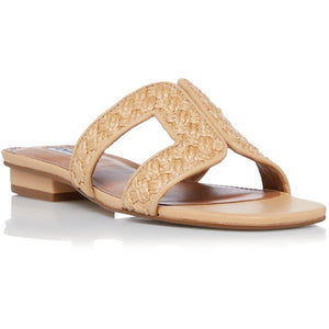 Dune Loupe Raffia Natural Womens Comfort Sliders