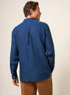 White Stuff Pembroke Dark Navy Long Sleeve Linen Shirt