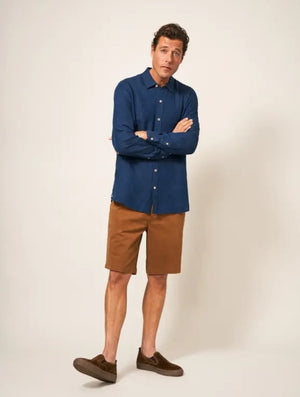 White Stuff Pembroke Dark Navy Long Sleeve Linen Shirt