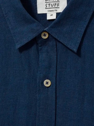 White Stuff Pembroke Dark Navy Long Sleeve Linen Shirt