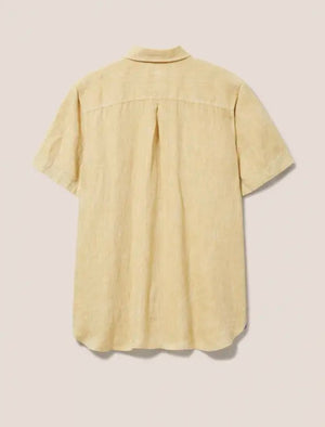 White Stuff Pembroke Dark Yellow Short Sleeve Linen Shirt