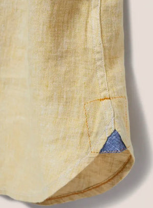 White Stuff Pembroke Dark Yellow Short Sleeve Linen Shirt