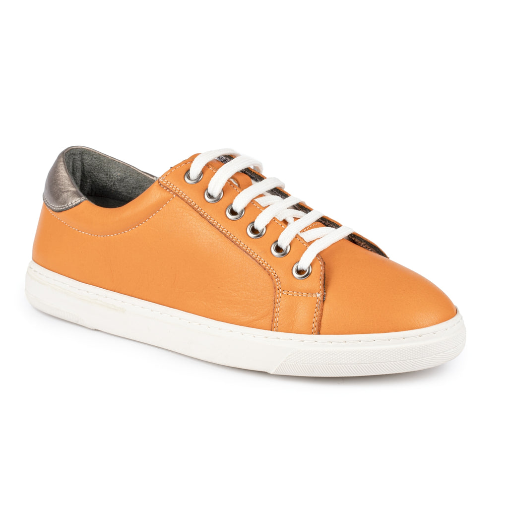 Lunar FLE041 Veneto Orange Womens Casual Comfort Leather Lace Up Trainers