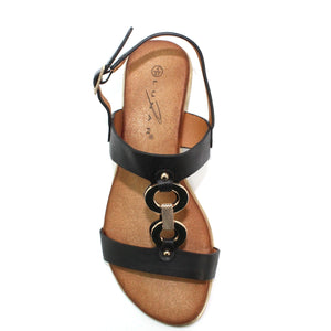 Lunar JLH113 Maldives Black Womens Comfortable Summer Slingback Sandals