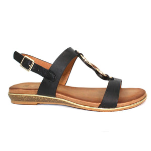 Lunar JLH113 Maldives Black Womens Comfortable Summer Slingback Sandals